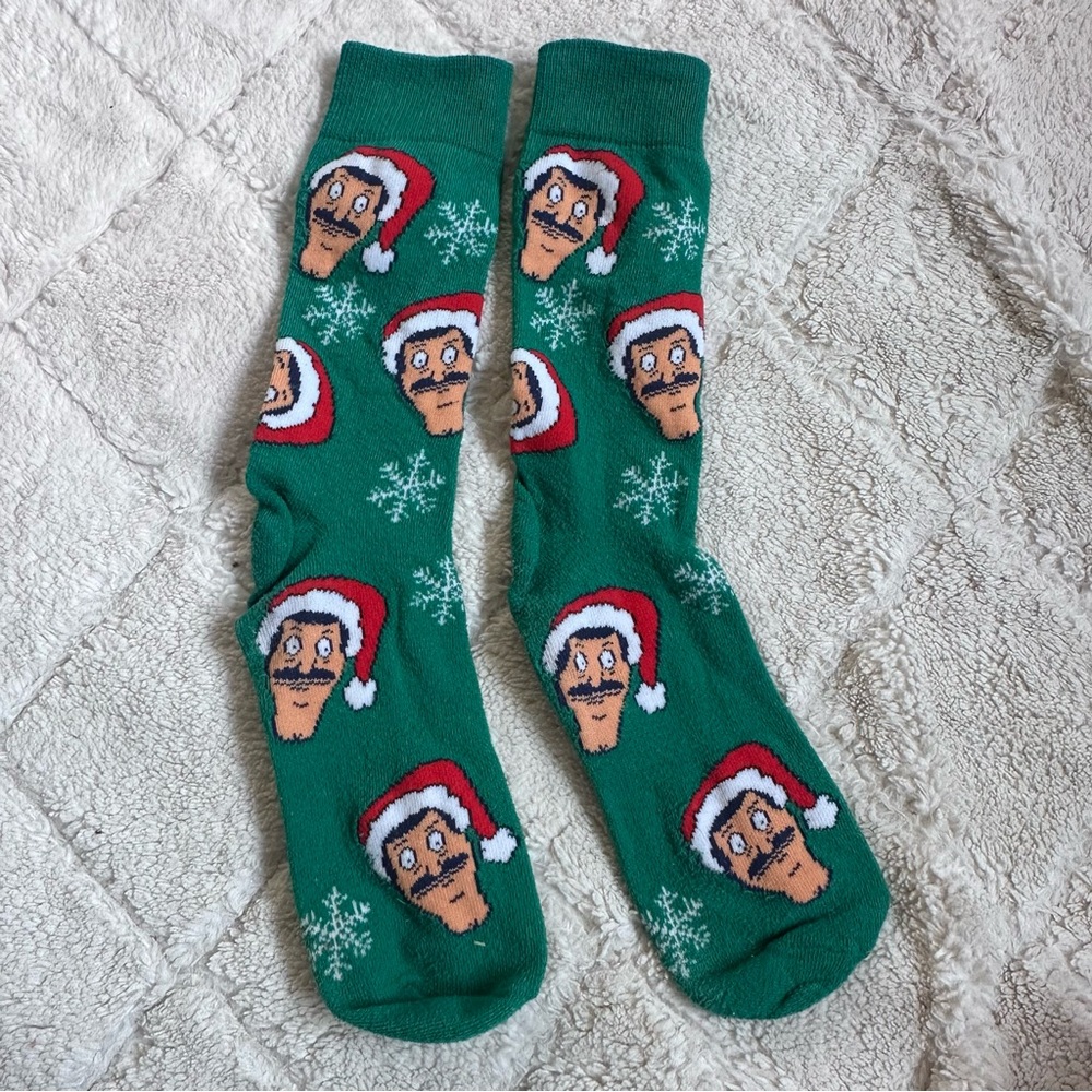 Bobs Burges | Holiday Santa Bob Socks | One Size Adult (Fits 6-12)